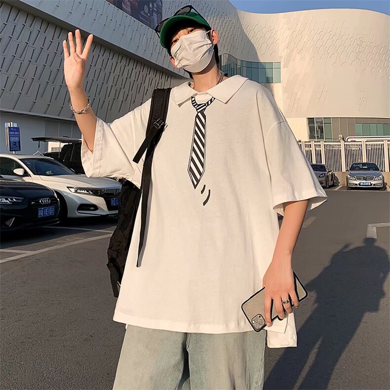 男圆领T恤宽松短袖假领带短袖T恤TX501P35,男装T恤,星座1116-2