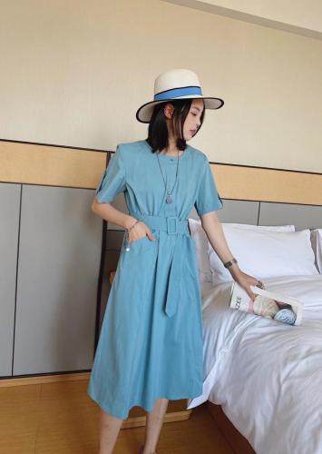 ［爱美欧］夏季新款收腰显瘦连衣裙，女装连衣裙，爱美欧