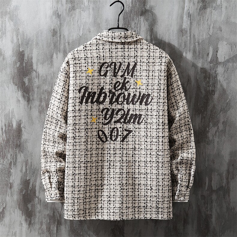 1小香风大码M-5XL面料：聚酯纤维潮长袖衬衣CCS8019P45控68，男装衬衫，星座226-2