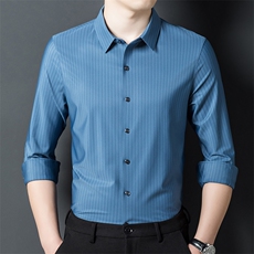 AF5503钱塘2020-3夏季新款男士时尚休闲条纹衬衫高品质P125，男装衬衫，钱塘207-3