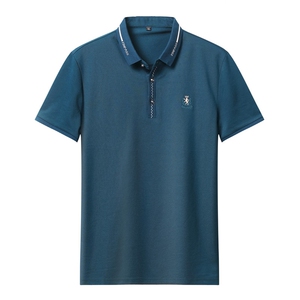 夏季新款男士翻领短袖t恤中年有领男装上衣服休闲POLO衫图片