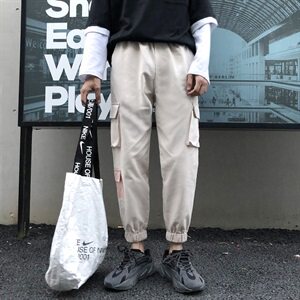 秋季工装休闲裤男束脚裤港风男裤子1304-1-K048P36图片