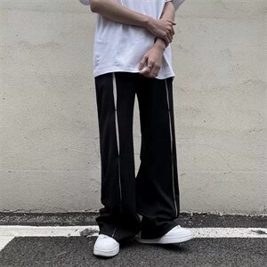 ins高街潮牌个性拼色休闲裤男宽松潮流直筒裤垂坠西裤薄K0145-p38，男装西裤，星座1008