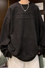 W110/P35春装新款现货纯色卫衣男长袖T恤大码潮男宽松上衣，男装T恤，电商基地A050
