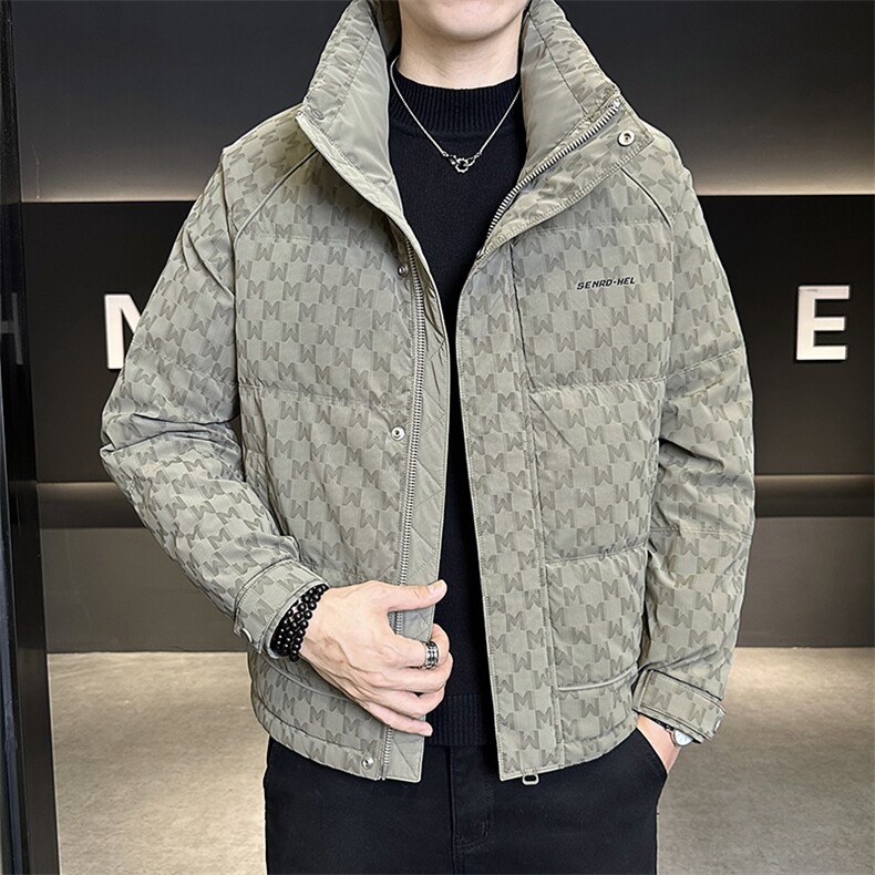 A225标50绒冬季新款男士立领时尚潮流白鸭绒羽绒服夹克2289P160，男装夹克，电商A225