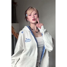 5431-P53原版做工刺绣+拉链内抽休闲卫衣薄款，女装卫衣/绒衫，星座617A-2