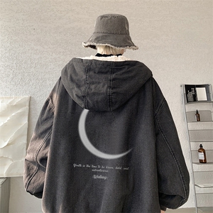控价158牛仔棉衣男大码加绒羊羔绒牛仔棉服男棉袄 NM53349-P140图片
