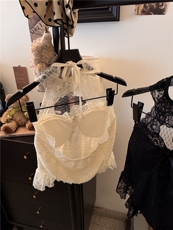 纯欲风蕾丝拼接挂脖露肩背心女春夏短款收腰紧身性感上衣，女装背心吊带，梦白服饰厂