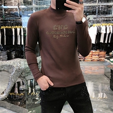 22新款秋冬潮牌男简欧大码圆领双面德绒打底衫长袖A-802-P53，男装T恤，电商A227B（原钱塘4066-1）