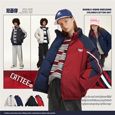 2025冬双面穿绣花棉服--5157模特图控价248，男装棉衣，电商S012（CATTEE）