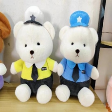 泽涵毛绒玩具 十五寸警察熊