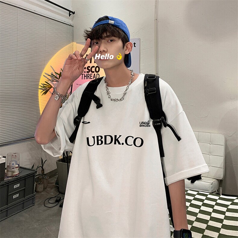 抖音得物二开现货220克夏装重磅美式高街宽松短袖t恤MT132,男装T恤,电商A486-1