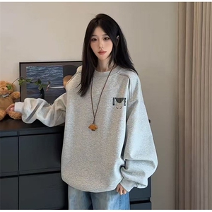 秋季美式高街cleanfit痞帅怪兽印花长袖卫衣袖货号C25190特P38图片