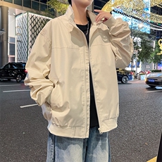 抖音直播飞行立领休闲纯色复古百搭外套美式教练夹克26188-39，男装夹克，星座1402-1