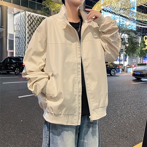 抖音直播飞行立领休闲纯色复古百搭外套美式教练夹克26188-39图片