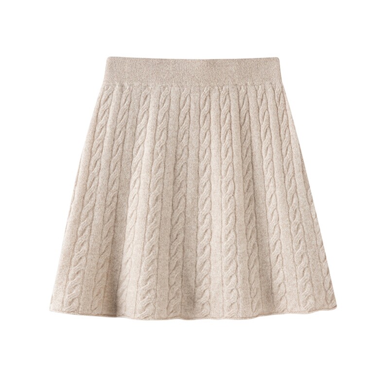 2025年秋季新款百搭麻花半身裙，女装半身裙，珍丝贝尔