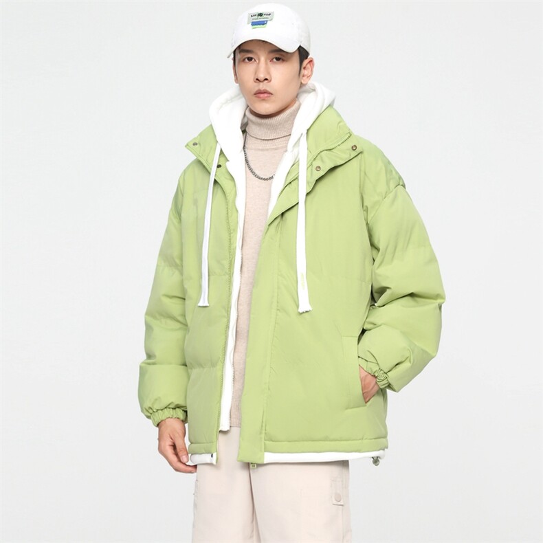 冬季假两件冬季外套韩版连帽加厚棉服运动休闲外套MY5062P-70,男装棉衣,电商A128