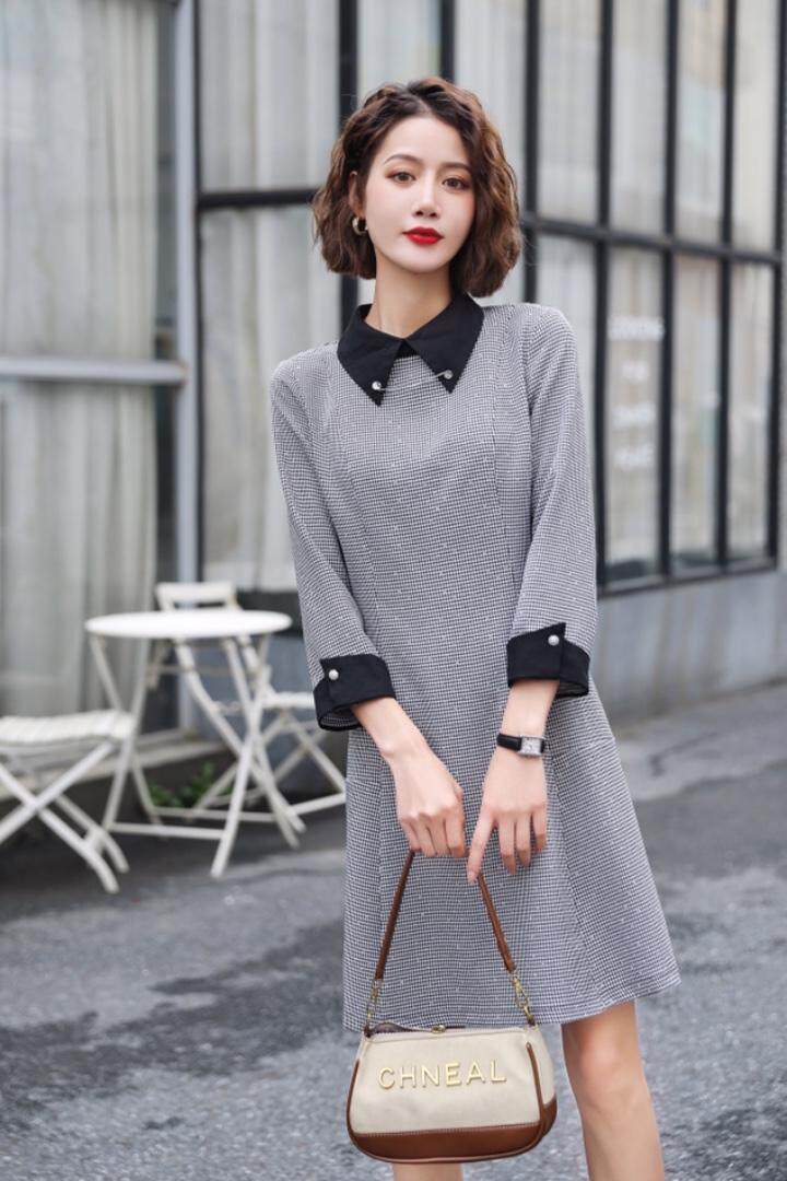 秋款亮钻娃娃连衣裙，女装连衣裙，帕莎尔