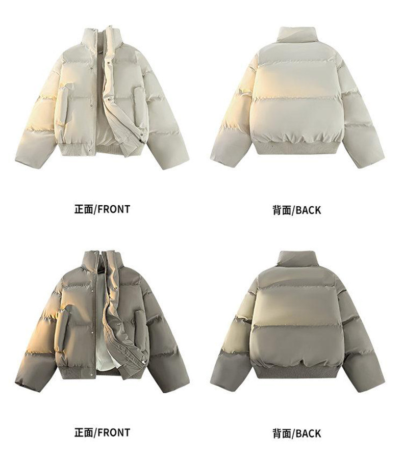 现货5W件冬季三防重磅硬挺boxy短款羽绒立领PU皮棉衣外套加厚棉服,男装棉衣,电商A443