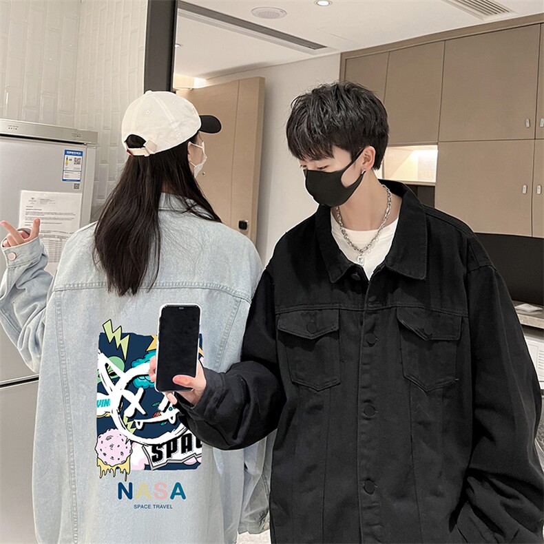 牛仔夹克男大码牛仔外套男茄克NJ77275-P60加绒款-P75,男装夹克,电商A040