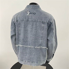 QA05LL-特P90cleanfit毛边牛仔外套男美式复古工装夹克，男装工装外套，星座1007（原301D）