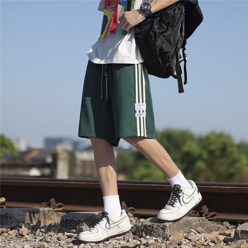 2025夏季三条杠短裤美式潮流宽松百搭无五分短裤*CK10*P28控58，男装牛仔裤，星座511-1