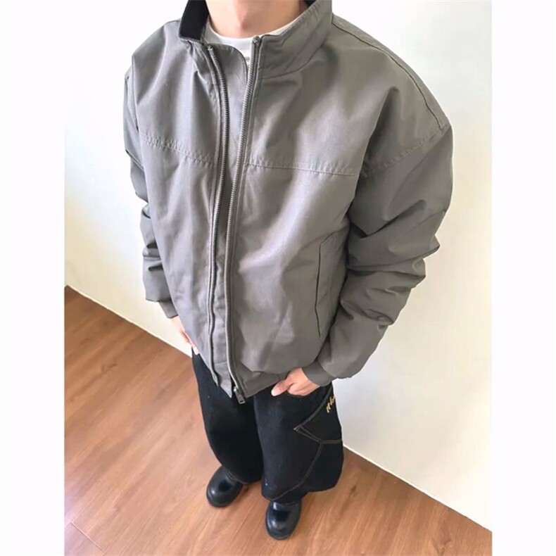 26春装新款美拉德立领飞行夹克boxy廓形休闲百搭外套上衣JK6500,男装夹克,电商A486-1