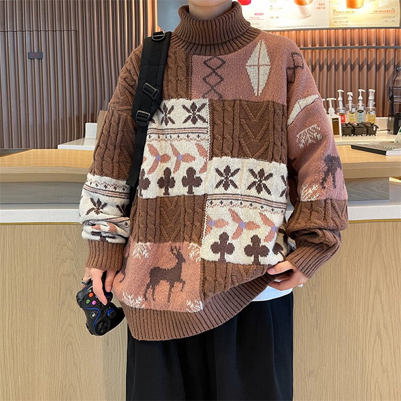 美式男春季宽松圆领印花毛衣常规P53加绒P68,男装针织衫/毛衣,星座716-2