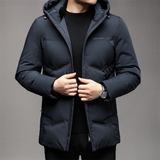 BJY08939新款冬季男士白鸭绒羽绒服连帽保暖外套修身风衣大衣，男装风衣，电商B360