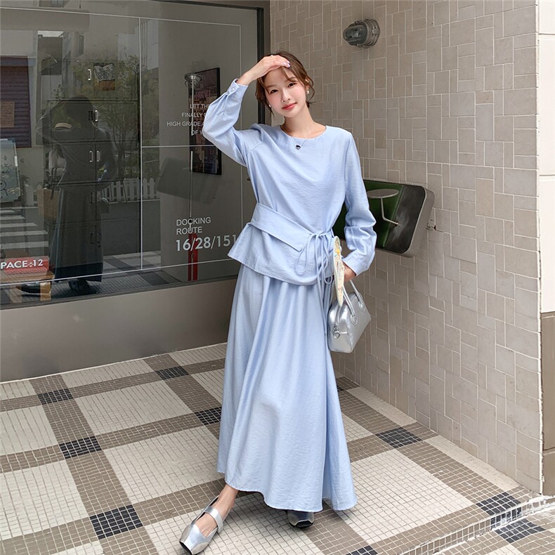 法式小香风千金感时尚套装女2025春季新款绑带衬衫半身长裙两件套,女装套装/套裙,浙宝220