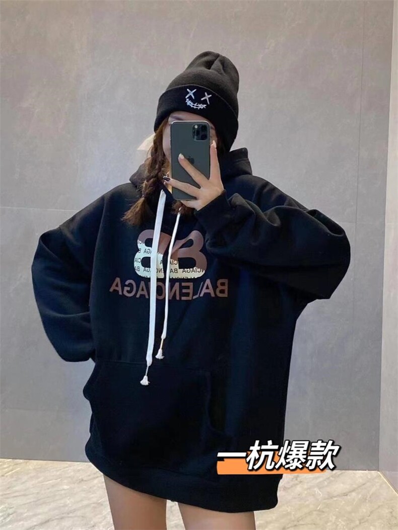 欧版银狐绒卫衣百搭款，女装卫衣/绒衫，一杭