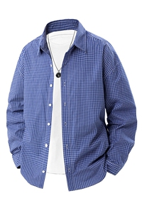 2025春夏格子衬衫学生男女情侣长袖港风外套图片