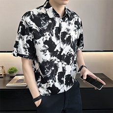 店主风~大码男装夏季冰丝中袖衬衫C208/P40，男装衬衫，电商B331
