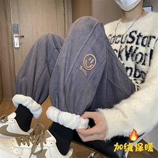 秋冬加绒加厚灯芯绒笑脸贴标休闲裤kk372p60，男装休闲裤，星座712