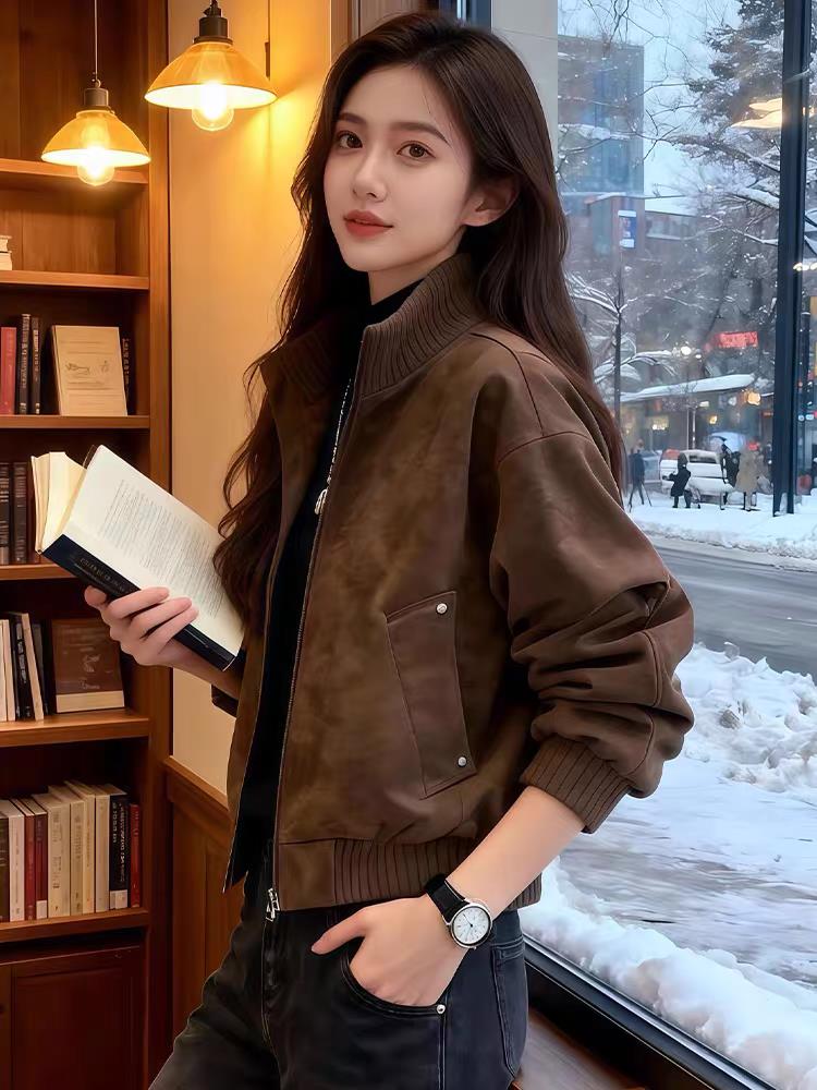 美式情侣外套春秋季新款宽松潮流百搭休闲复古立领夹克WL9088-P75,男装夹克,星座1008