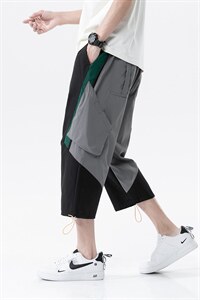 7XL~M大码港风七分裤2023夏季新款学生潮流工装男女休闲中裤控68，男装休闲裤，钱塘717(原712)