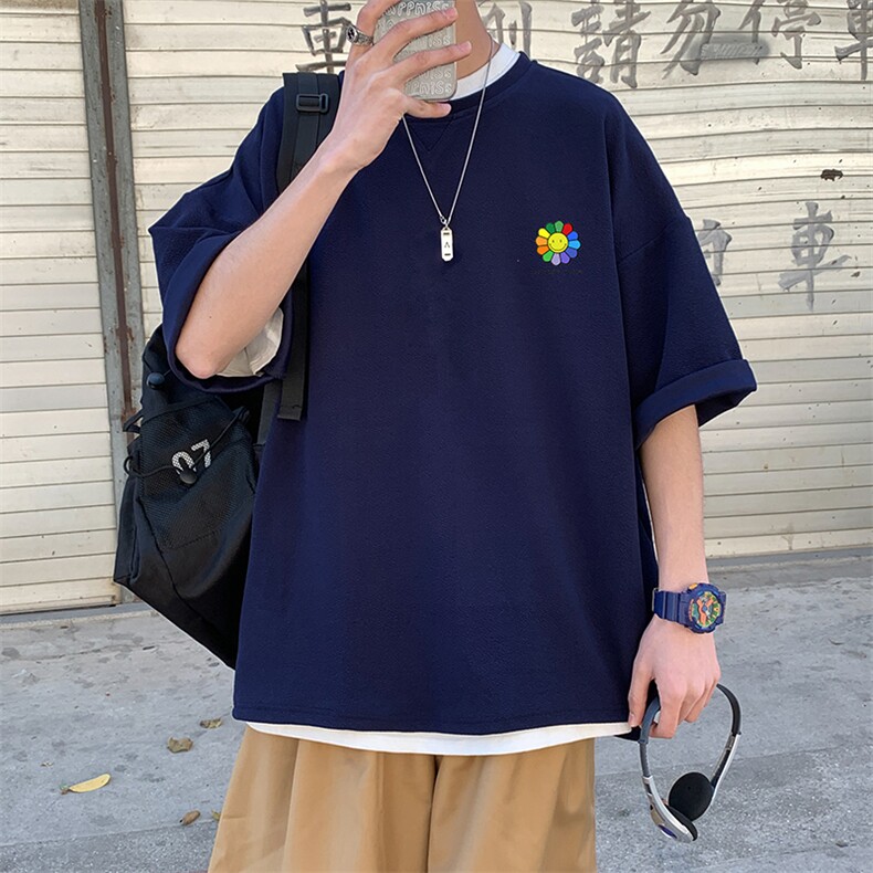 Q11101-P30春夏季七分袖t恤男大码五分袖男短袖中袖,男装T恤,电商A040