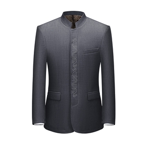 长期货高品质中山装西服外套唐装男装中老年风新中式西服图片