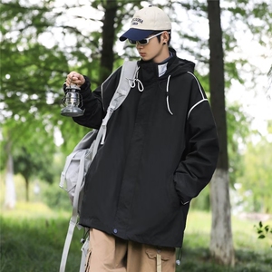 冲锋衣外套男新款登山工装户外防风春秋款痞帅棒球服夹克 JK1503图片