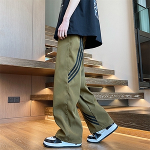 条纹冲锋裤男美式潮牌户外机能登山裤痞帅宽松休闲长裤M5331-P36图片