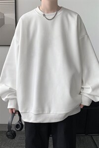 华夫格卫衣圆领卫衣男大码长袖t恤男外套 HW76099-P30加绒款-P40图片