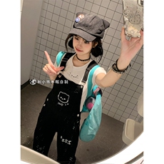 AK2285-P70小熊冬眠萌系背带裤生宽松直筒阔腿连体裤，男装休闲裤，星座617A-2