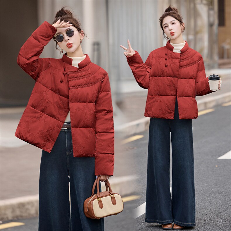 2025年冬季新款90白鸭绒新中式gf羽绒服外套图片
