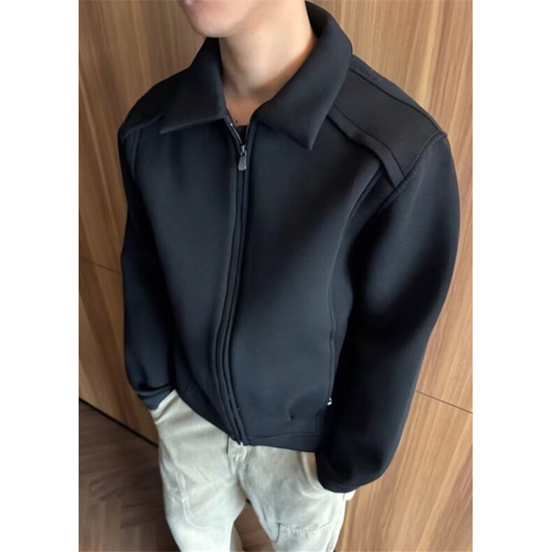 美式复古简约纯色翻领短款卫衣男女宽松休闲短款百搭外套WY118，女装短外套，星座1116A（原606A-3）