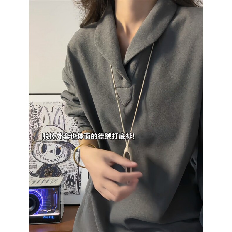 XZ809A/DR08/特P34控68280克双面德绒设计感polo衫长袖打底衫,男装T恤,星座809A(原222-1)