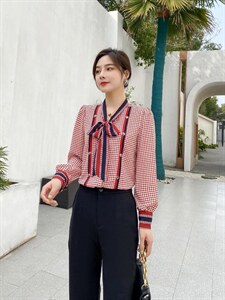 高档次千鸟格衬衫图片