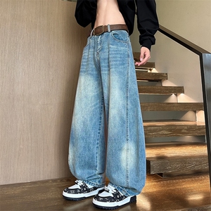 弯刀裤高腰显瘦直筒裤男女宽松休闲百搭阔腿长裤NK8671-特价60