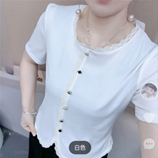 小香风T恤上衣夏，女装T恤，思沃羊绒