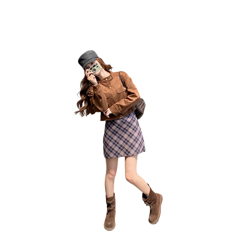 新款现货麂皮绒外套套装B276-2533-套装P195-K298,上衣P145-K228,女装套装/套裙,浙宝276（原081）