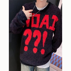 秋冬复古水貂毛字母毛衣短款慵懒软糯糯休闲针织衫上衣ME1115，男装针织衫/毛衣，星座1116A-1（原606A）